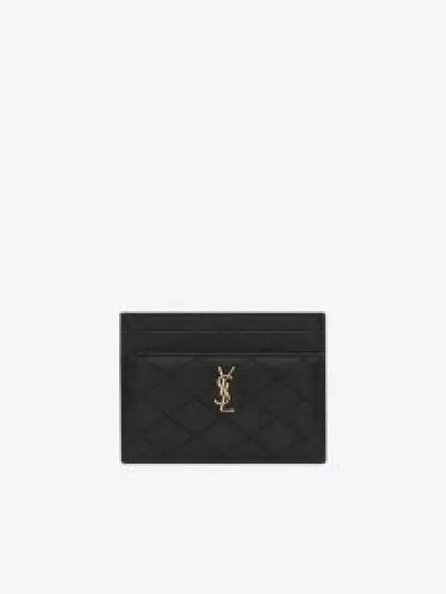 Gabi Quilted Lambskin Card Wallet Black - SAINT LAURENT - BALAAN 2