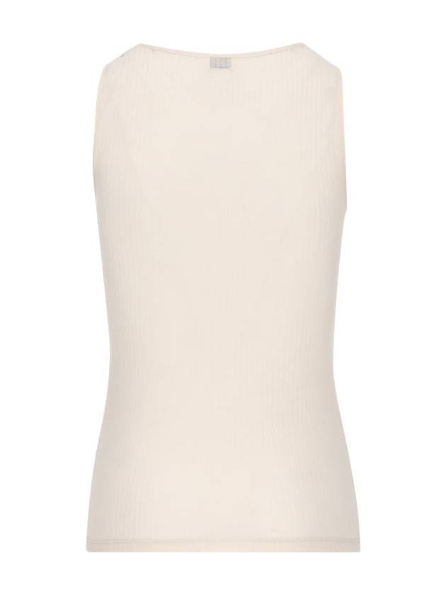 Cassandre Embroidered Logo Wool Sleeveless White - SAINT LAURENT - BALAAN 3