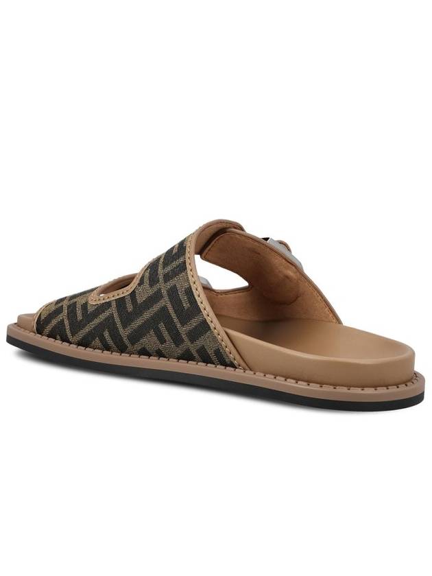 Men's Peel Jacquard Fabric Sandals Brown - FENDI - BALAAN 4