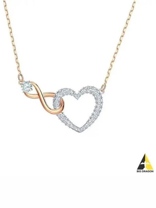 Infinity Heart Necklace Gold White - SWAROVSKI - BALAAN 2
