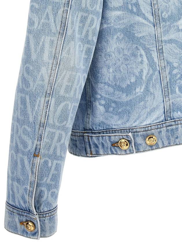 All logo over button denim jacket blue - VERSACE - BALAAN 6