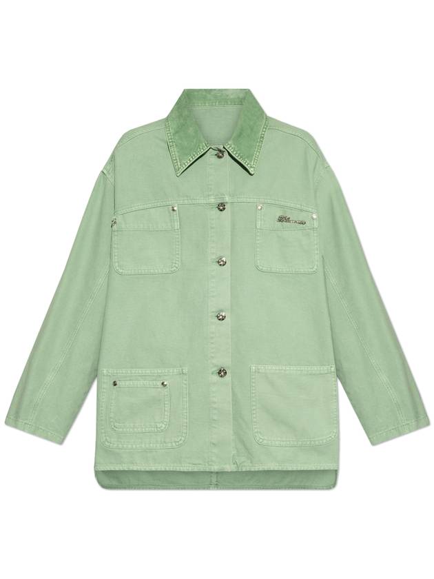 Blumarine Denim Jacket, Women's, Green - BLUMARINE - BALAAN 1