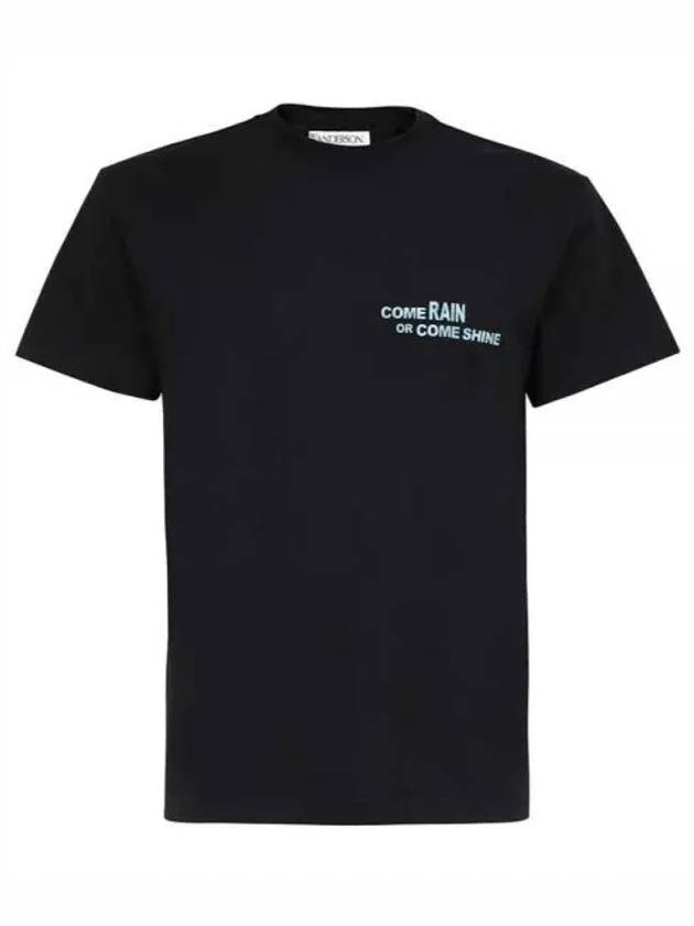 Slogan Print Crew Neck Short Sleeve T Shirt Black - JW ANDERSON - BALAAN 2