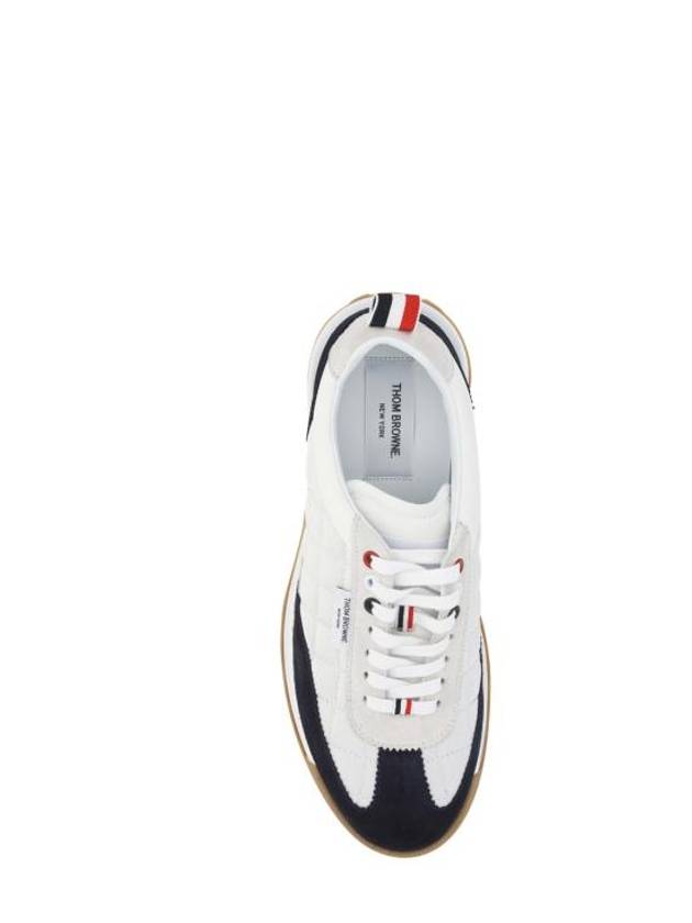 Nylon Tech Gabardine Clear Sole Tech Runner Sneakers White - THOM BROWNE - BALAAN 5