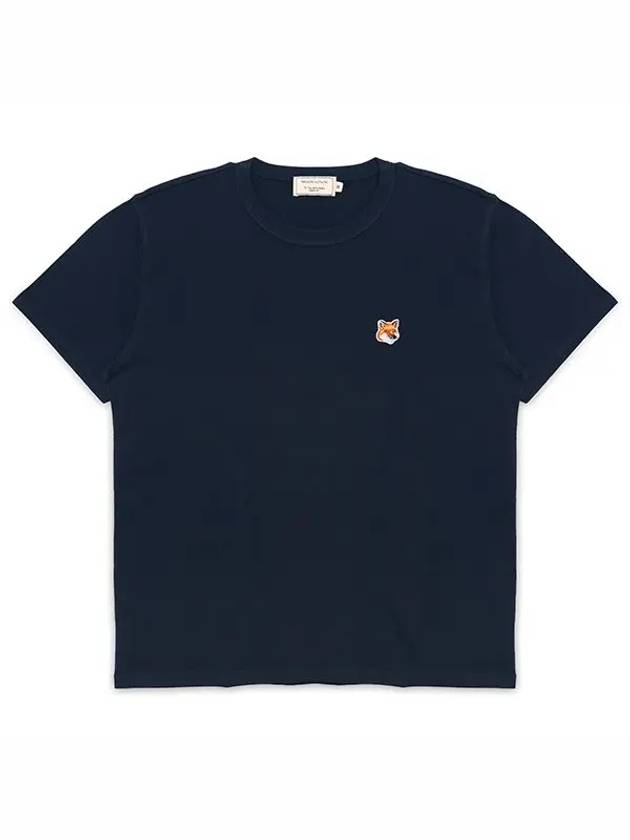 Fox Head Patch Short Sleeve T-Shirt Navy - MAISON KITSUNE - BALAAN 3