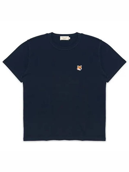 Fox Head Patch Regular Short Sleeve T-Shirt Navy - MAISON KITSUNE - BALAAN 2