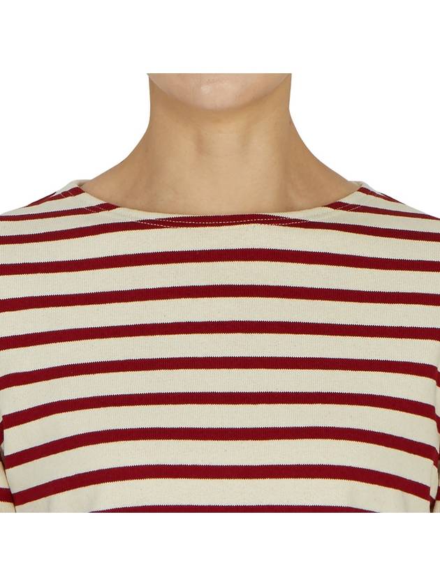 Women's Meridame II Striped Long Sleeve T-Shirt White Red - SAINT JAMES - BALAAN 7