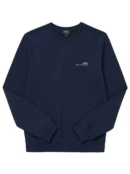 Item Logo Cotton Sweatshirt Navy - A.P.C. - BALAAN 2