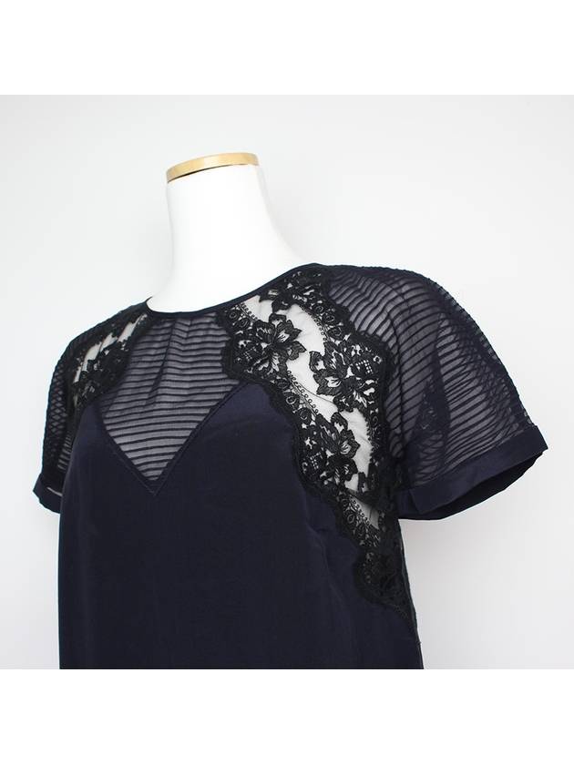 Midnight blue lace top 44 55 - REBECCA TAYLOR - BALAAN 4