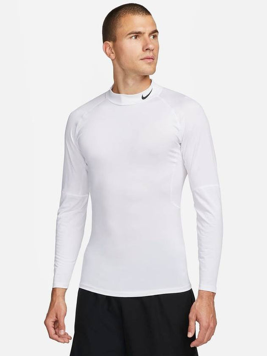 Pro Dri-Fit Fitness Mock Neck Long Sleeve T-Shirt White - NIKE - BALAAN 2