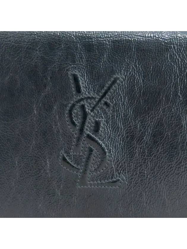 YSL Yip 279106 Black Color Patent Monogram Stitch Square Flap Gold Chain Clutch Shoulder Bag - SAINT LAURENT - BALAAN 3