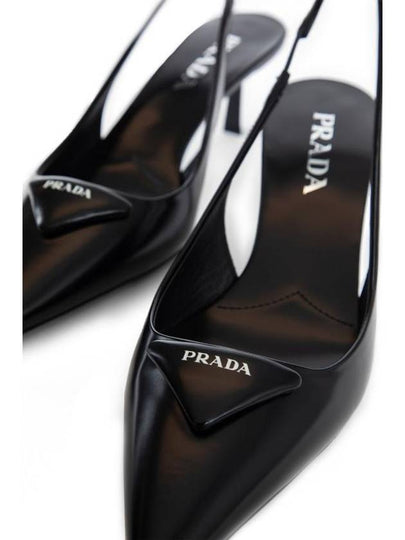 brushed leather slingback heel black - PRADA - BALAAN 2