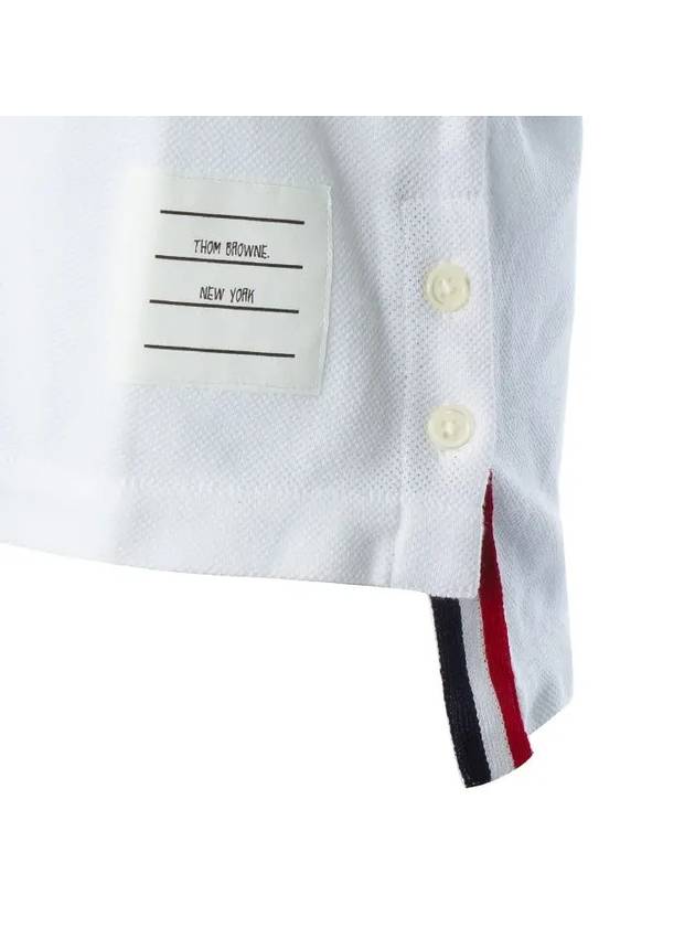 Center Back Stripe Classic Cotton Pique Relaxed Fit Short Sleeve T-Shirt White - THOM BROWNE - BALAAN 10