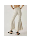 TACH MIRLO Frill Trimming Flare Pants Linen Pant Beige - ETC - BALAAN 2