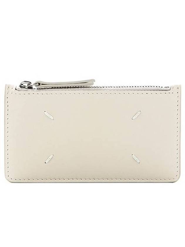 Signature Stitch Zipper Pocket Card Wallet Light Grey - MAISON MARGIELA - BALAAN 1