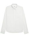 Heart Logo Tonal Cotton Poplin Long Sleeve Shirt White - AMI - BALAAN 2