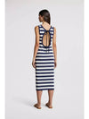 Striped midi dress navy white - MONCLER - BALAAN 5