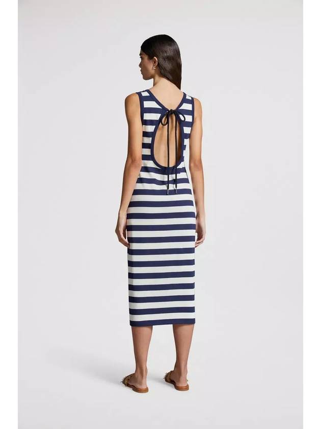 Striped midi dress navy white - MONCLER - BALAAN 5