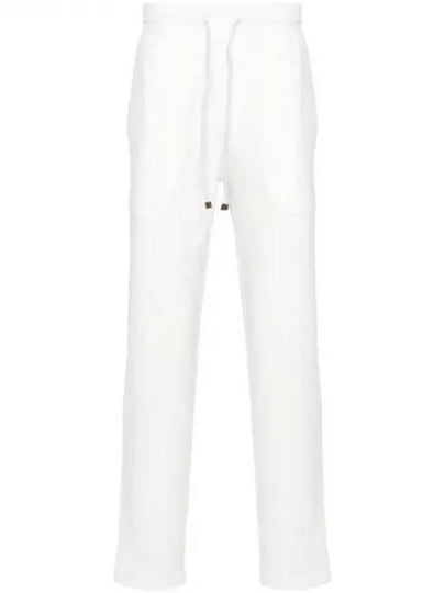 Men's Techno Fleece Cotton Track Pants White - BRUNELLO CUCINELLI - BALAAN 2