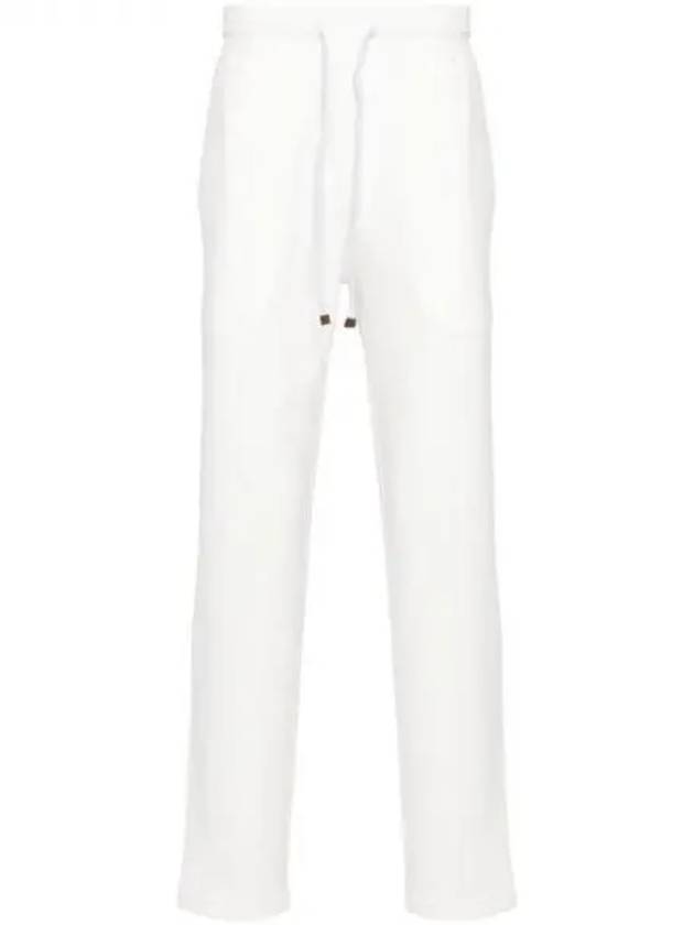 Men's Techno Fleece Cotton Track Pants White - BRUNELLO CUCINELLI - BALAAN 2