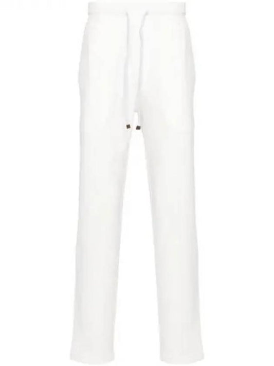 Men's Techno Fleece Cotton Track Pants White - BRUNELLO CUCINELLI - BALAAN 2