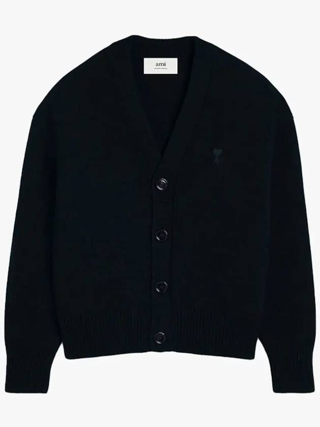 De Coeur Wool Cardigan Black - AMI - BALAAN 2