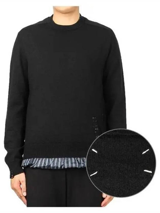 Layered Wool Knit Top Black - MAISON MARGIELA - BALAAN 2