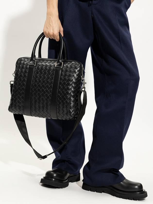 Intrecciato Leather Brief Case Black - BOTTEGA VENETA - BALAAN 3