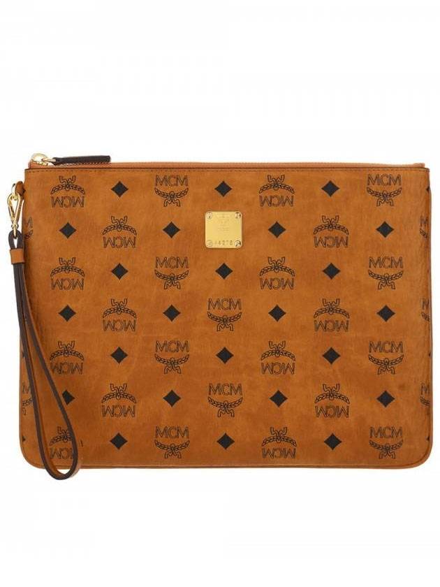 Logo Pattern Clutch Bag Brown - MCM - BALAAN 1