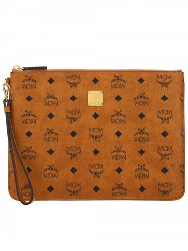 logo pattern clutch bag brown - MCM - BALAAN 1