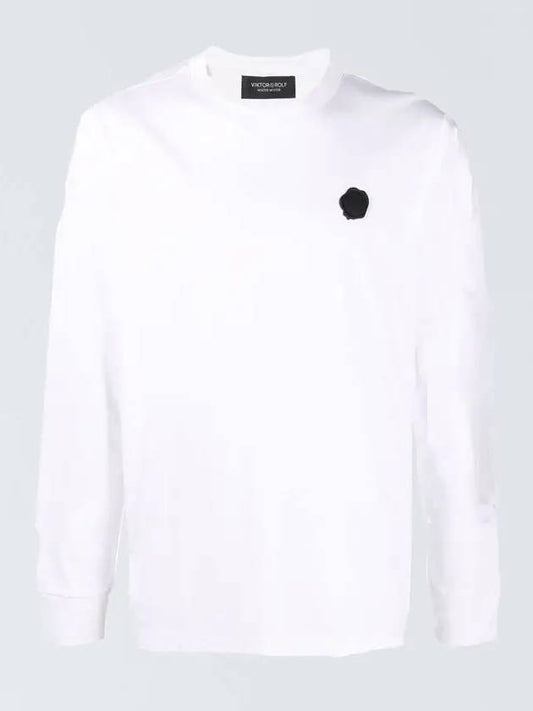 Men's Rubber Patch White Long Sleeve Tee MJ060 31 11122 - VIKTOR&ROLF - BALAAN 2