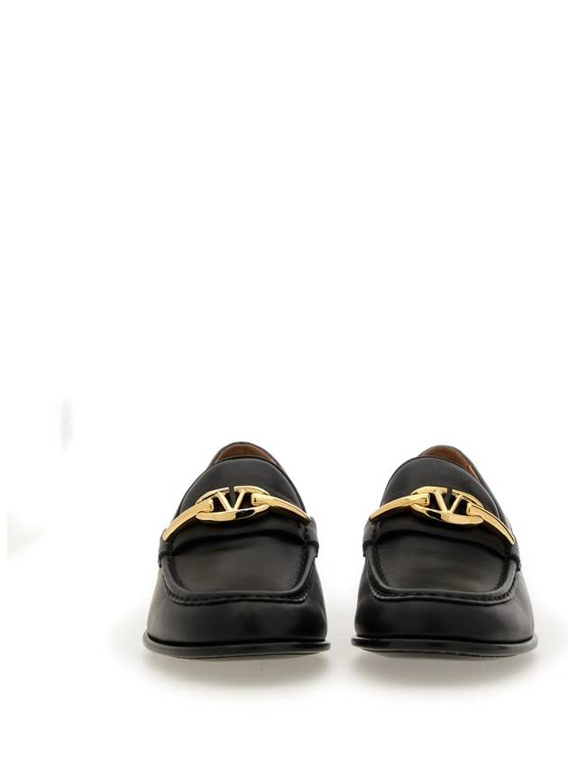 V Logo Signature Calfskin Loafers Black - VALENTINO - BALAAN 6