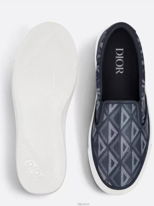 B101 CD Diamond Canvas Smooth Calfskin Sneakers Navy - DIOR - BALAAN 7