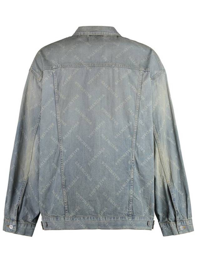 Logo Print Denim Jacket Blue - BALENCIAGA - BALAAN 3