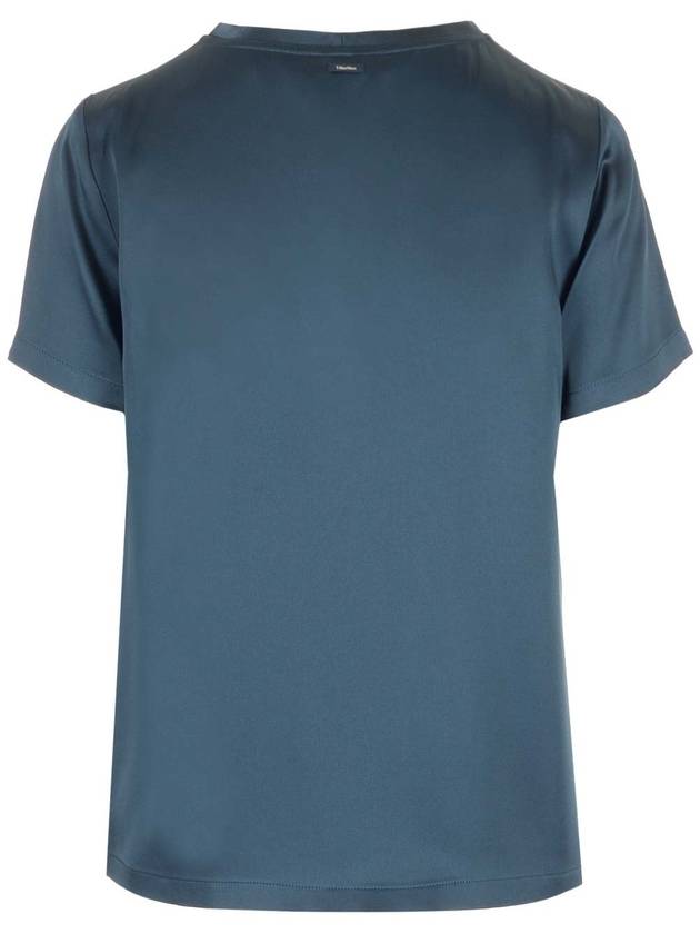 Women's Round Neck Short Sleeve T-Shirt Navy - S MAX MARA - BALAAN 3