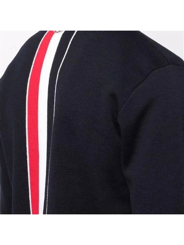 Men's Centerback Stripe Milino Stitch Wool Cardigan Navy - THOM BROWNE - BALAAN 4