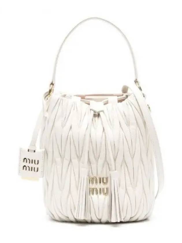 Matelasse Nappa Leather Bucket Bag White - MIU MIU - BALAAN 2