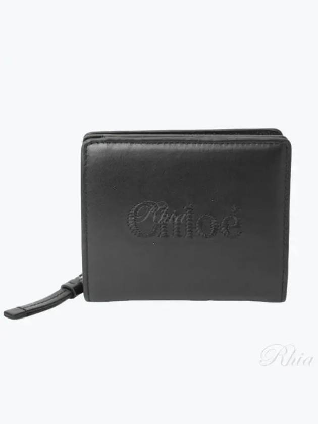 Sense Soft Leather Half Wallet Black - CHLOE - BALAAN 2