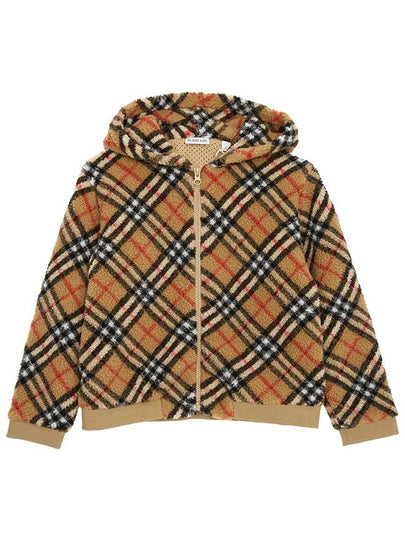 Kids Vintage Check Hooded Fleece Jacket Archive Beige - BURBERRY - BALAAN 2