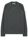 Crewneck Full Rib Wool Knit Top Dark Grey Melange - STONE ISLAND - BALAAN 2