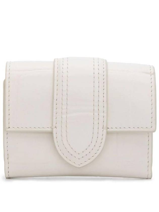 Le Compact Bambino Leather Half Wallet White - JACQUEMUS - BALAAN 1