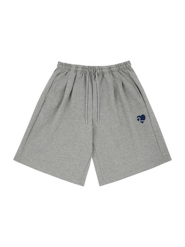 Heart Logo Super Wide Bermuda Shorts Grey - MAVRK - BALAAN 1