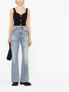 Button Crop Sleeveless Black - BALMAIN - BALAAN 3