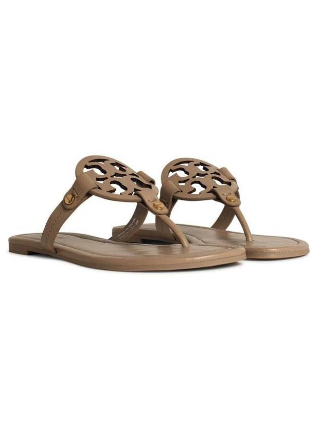 Tory Burch 'Miller' Beige Leather Flip-Flops - TORY BURCH - BALAAN 2