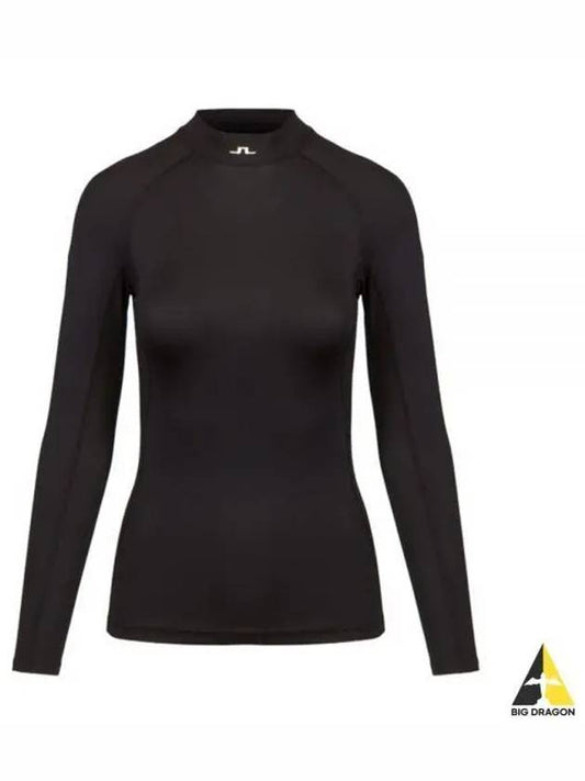 Asa Soft Compression High Neck Long Sleeve T-Shirt Black - J.LINDEBERG - BALAAN 2