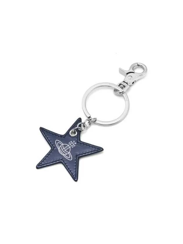 ORB Leather Star Charm Key Holder Blue - VIVIENNE WESTWOOD - BALAAN 4