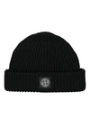 N22C3 Full Rib RWS Wool Beanie Black - STONE ISLAND - BALAAN 2