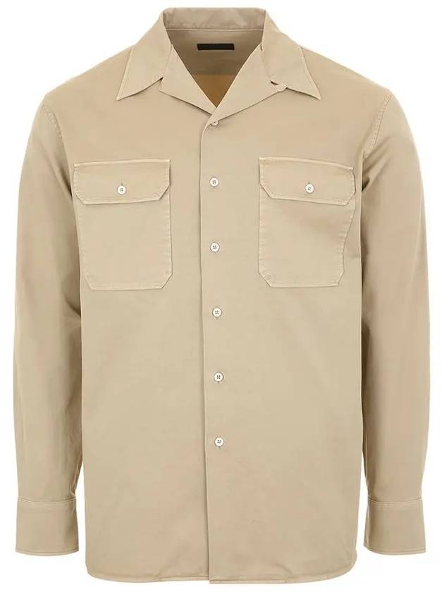 Gorton Long Sleeve Shirt Khaki - PRADA - BALAAN 3