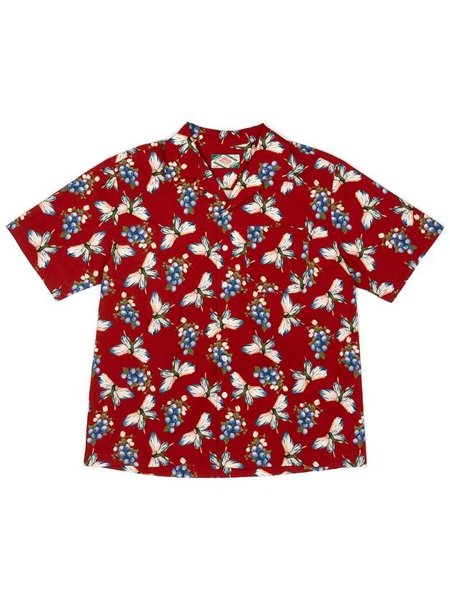 Men's Blueberry Hawaiian Shirt Red I2SS04RD - IOEDLE - BALAAN 4