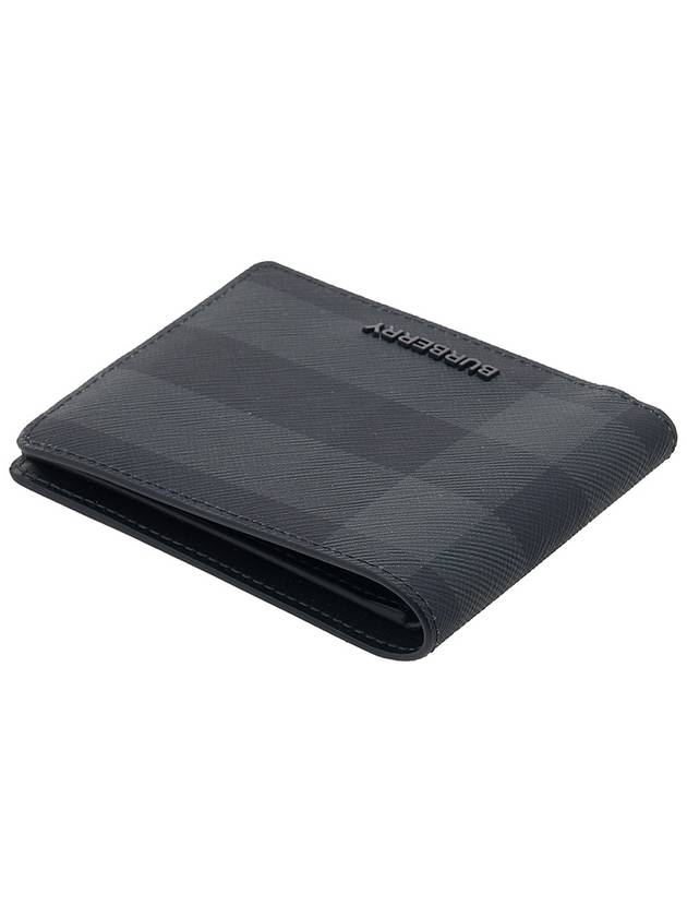 Check Polyurethane Bifold Wallet Black - BURBERRY - BALAAN 5